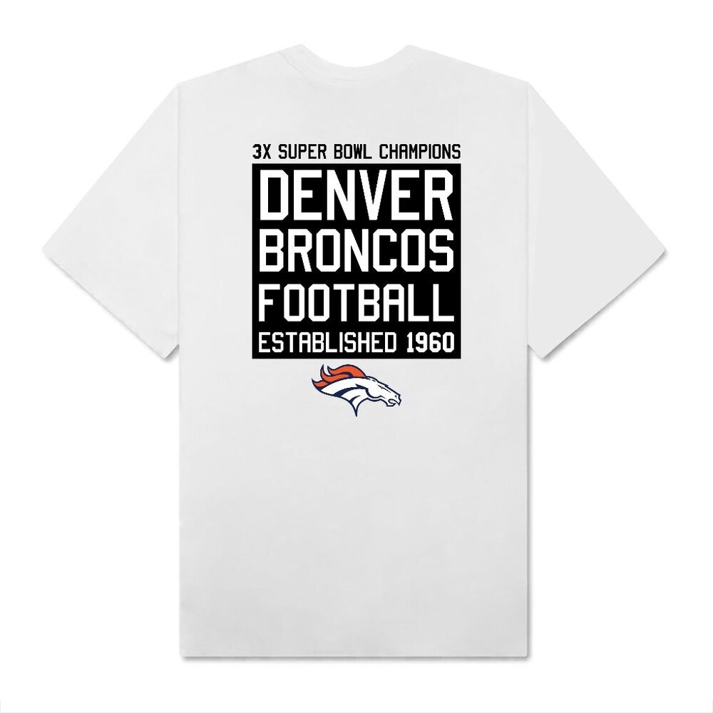 Denver Broncos 3X Super Bowl Champions 1960 Graphic T-Shirt Football Fan Tee 91